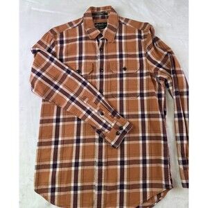 Eddie Bauer Men's Large Orange Plaid Long Sleeve Button Up‎ Shirt